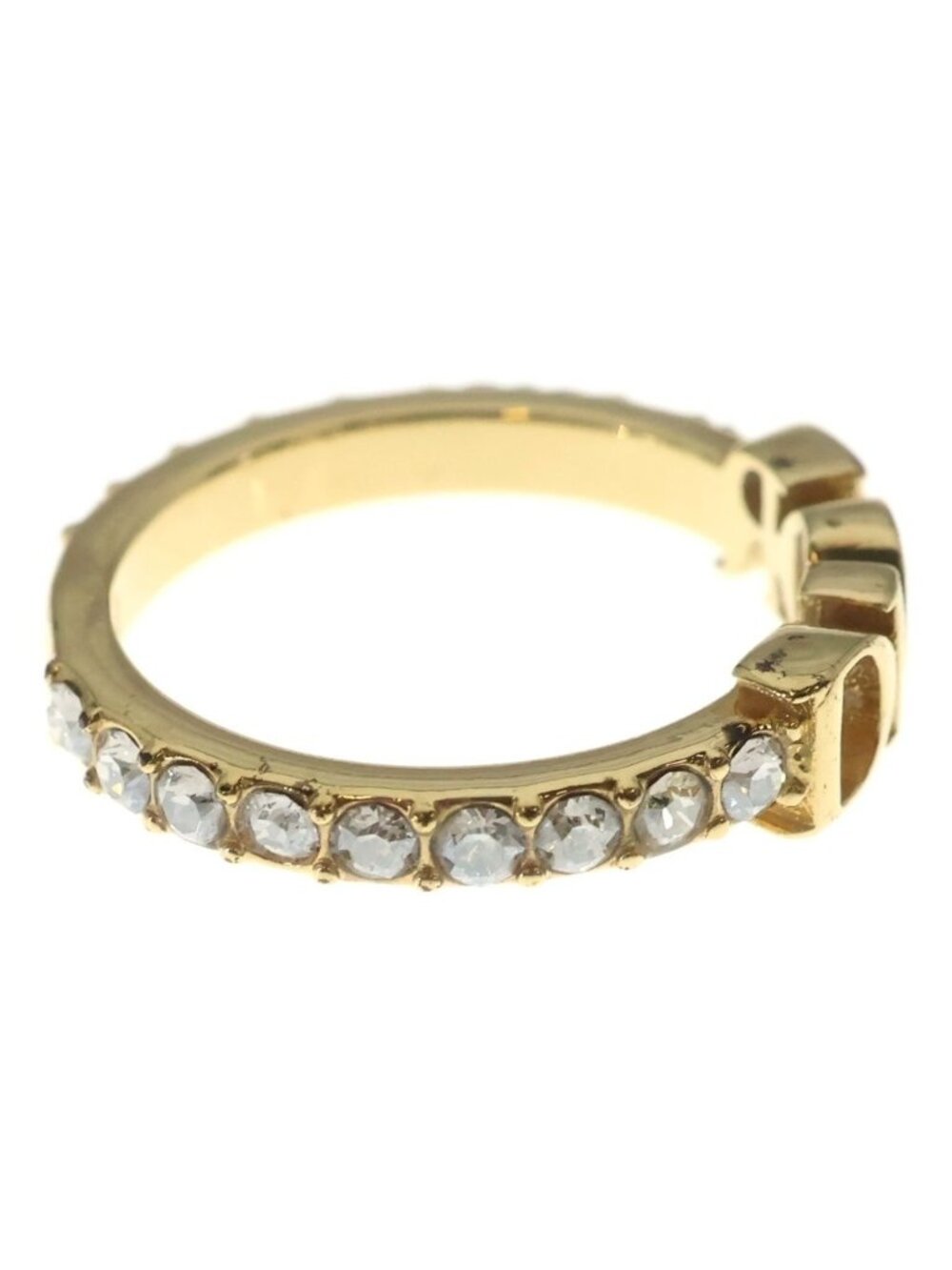 Dior Logo Ring Gold Rhinestone - Picture 3 of 7
